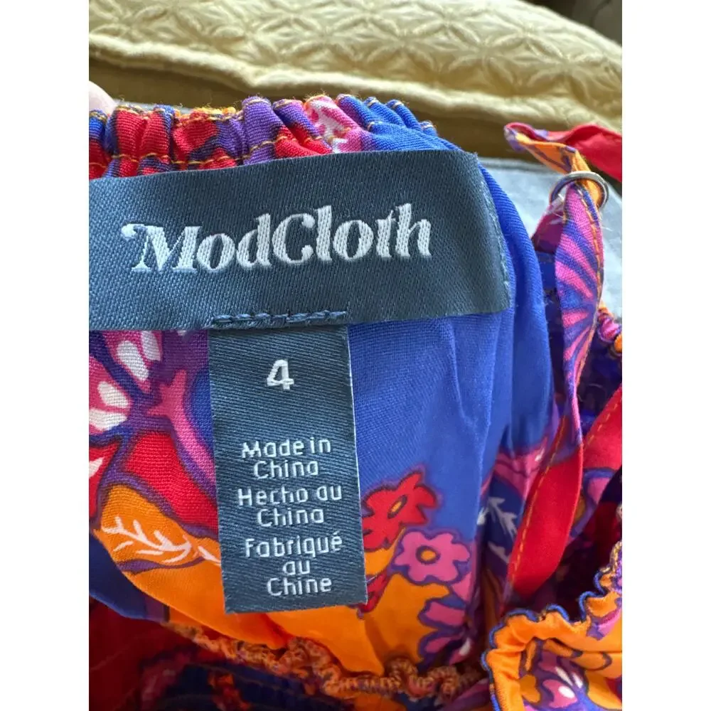 Modcloth For the Love of Festival Season Wide Leg Jumpsuit Tropical US 4 New - Picture 5 of 8